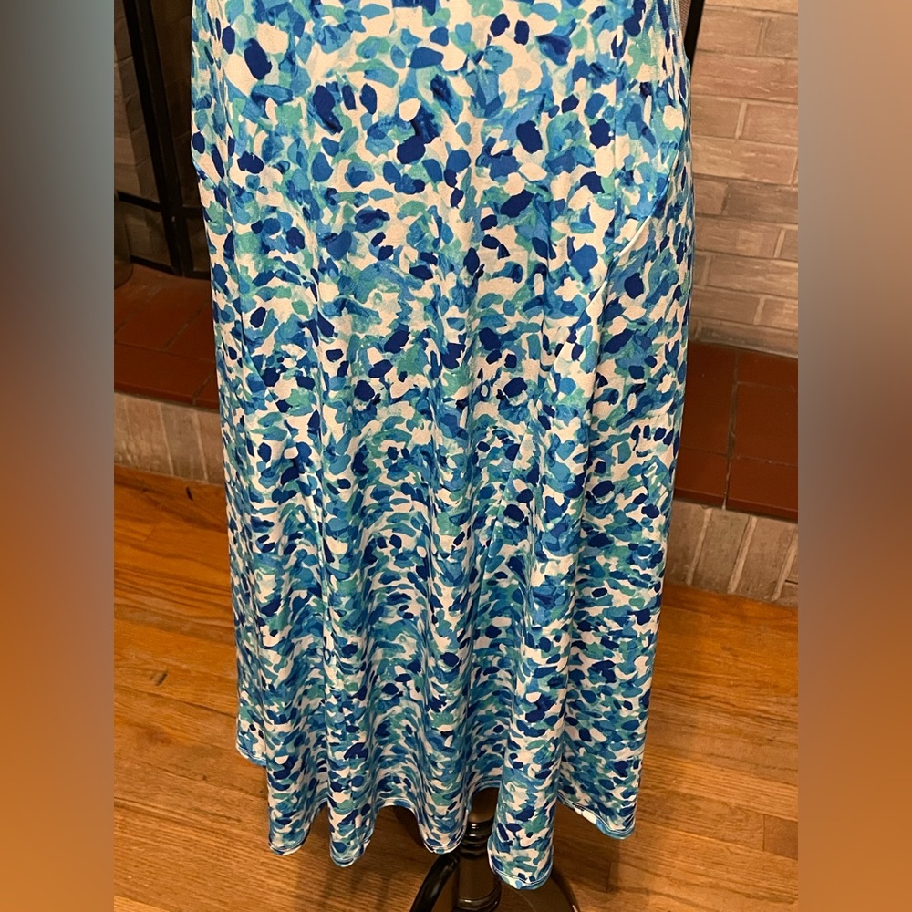 Susan Graver Petite Printed Liquid‎ Knit Maxi Dress Small Petite - Picture 2 of 9